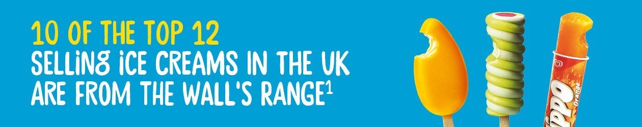 Fact: 10 of the top 12 selling ice creams in the UK are from the Wall’s range 