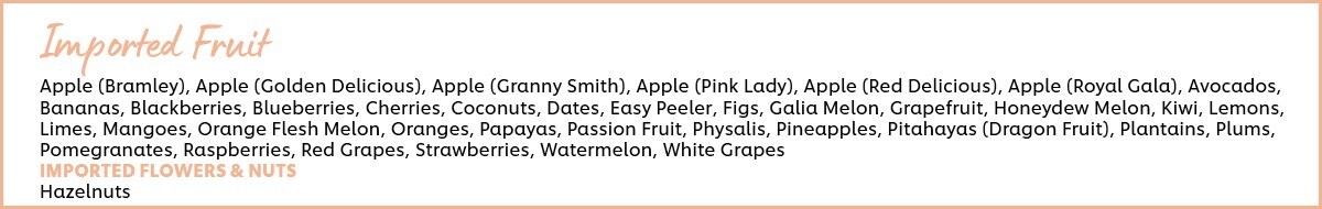 Imported fruit
