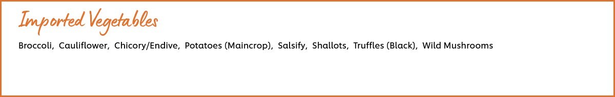 Imported vegetables