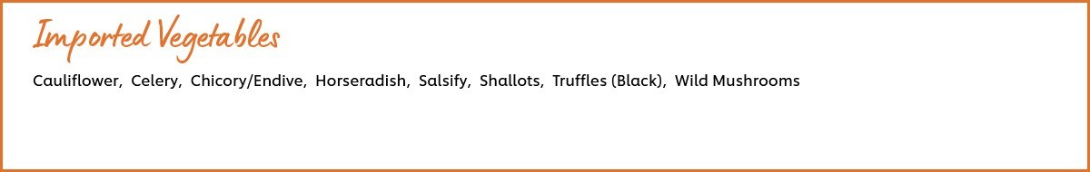 Imported vegetables
