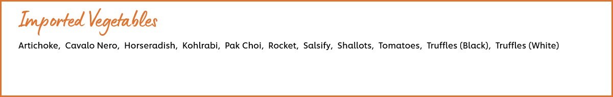 Imported vegetables