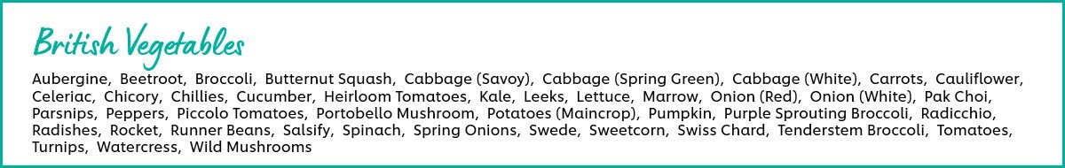 British vegetables