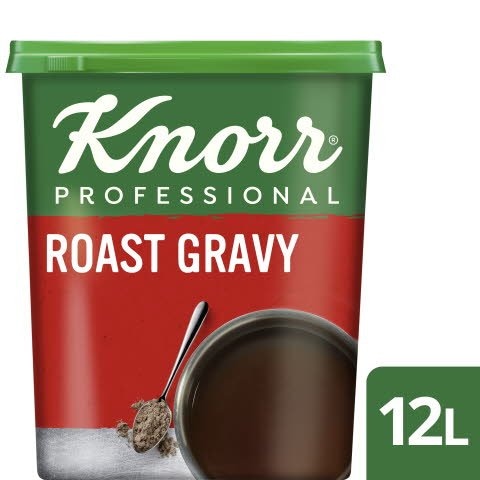 Knorr® Professional Roast Gravy 12L - A rich, savoury gravy perfect for complementing menus. Easy to prepare, it adds a delicious depth of flavour to dishes.