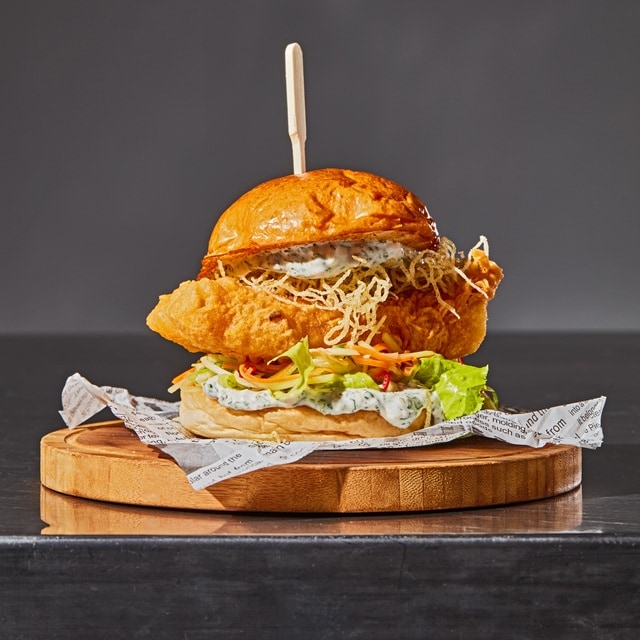 Crispy Thai Fish and Chip Burger