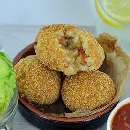 Arancini di Riso - Roasted corn, jalapeno and cheddar Arancini di Riso - Roasted corn, jalapeno and cheddar