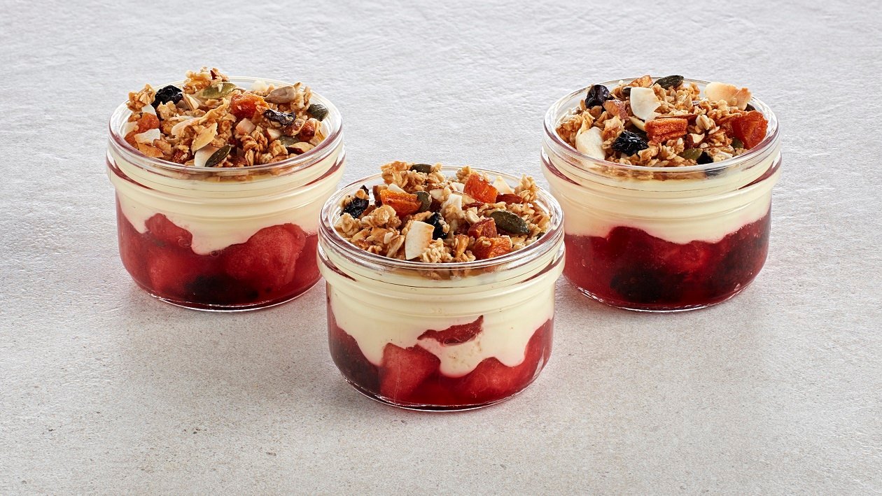Bramble Custard with Granola