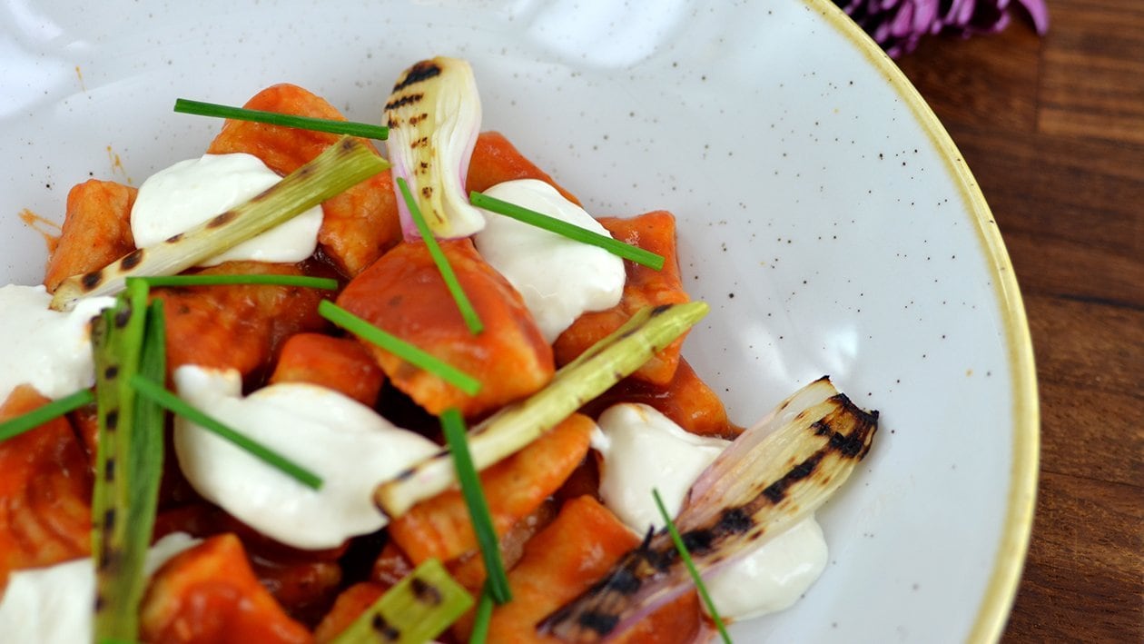 Sweet potato gnocchi with goat cheese