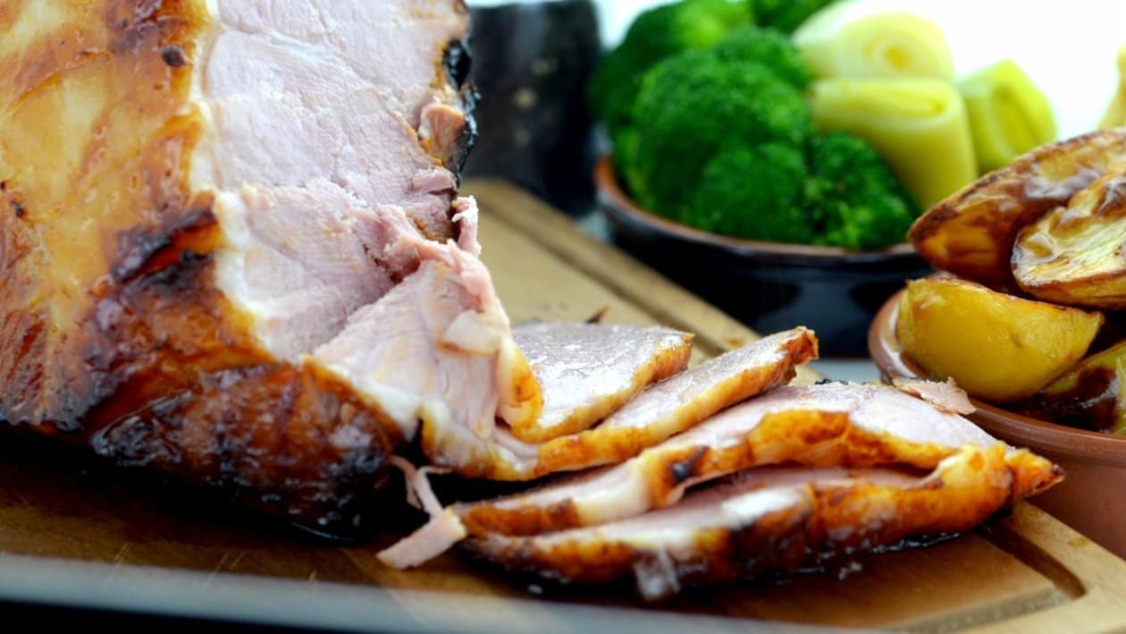 Spiced marmalade glazed gammon
