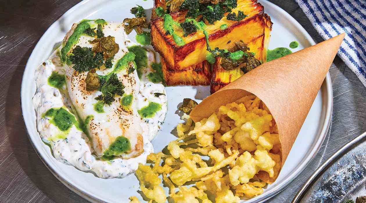 Grilled Fish and Chips