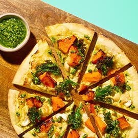 Blonde Pizza - Roasted Squash, Kale Pesto and Cashew Blonde Pizza - Roasted Squash, Kale Pesto and Cashew